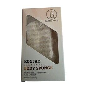 Bathorium Konjac Walnut Shell Exfoliating Body Sponge New In Box Fast Shipping